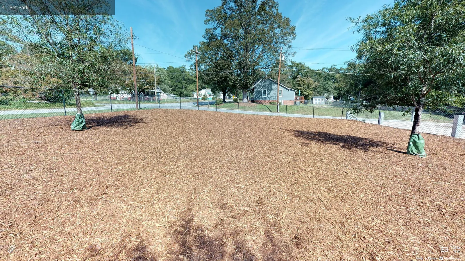 The fenced, nearly one-acre off-leash dog park at Drayton Mills Lofts in Spartanburg, SC
